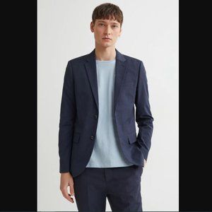 H&M Skinny Fit Blazer in Dark Blue - 40R